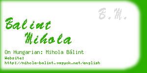 balint mihola business card
